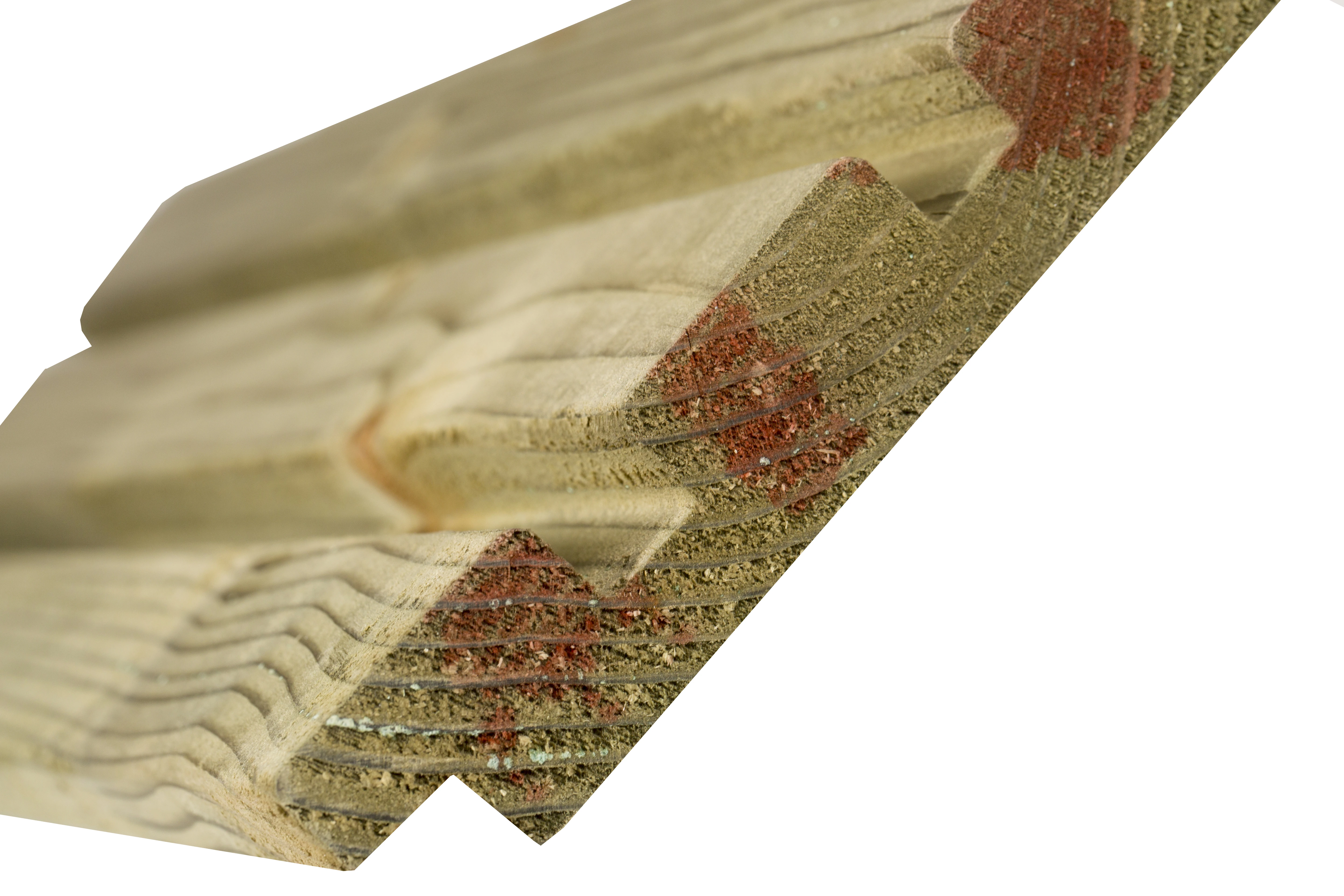 Vuren Rhombusprofiel 2.2 x 14 cm (22 x 140 mm) Triple groen geïmpregneerd - Lengte 500 cm - Afbeelding 4